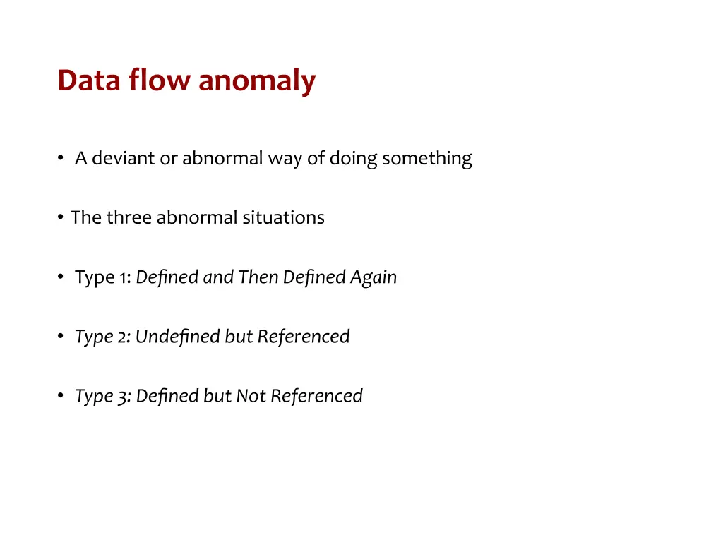 data flow anomaly