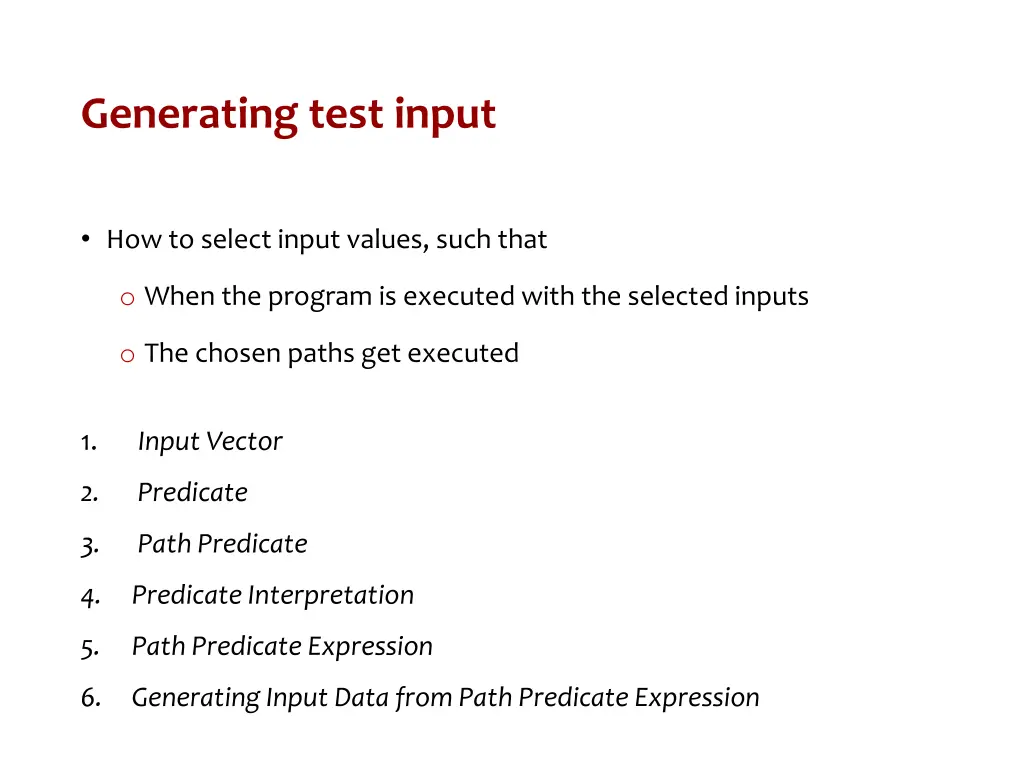 generating test input