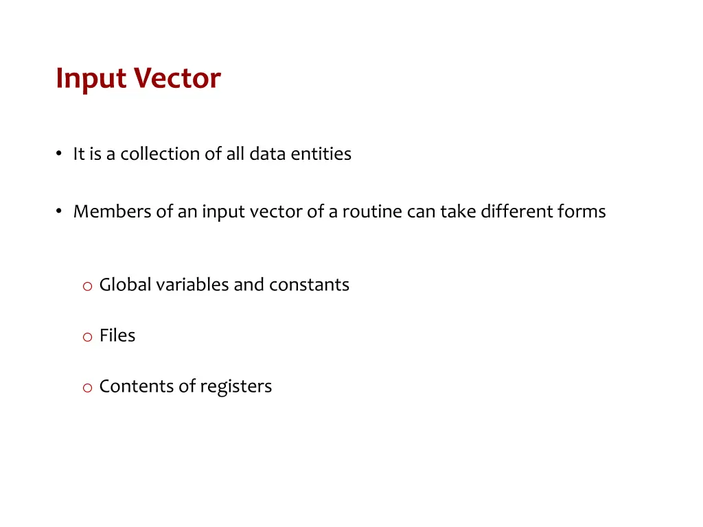 input vector