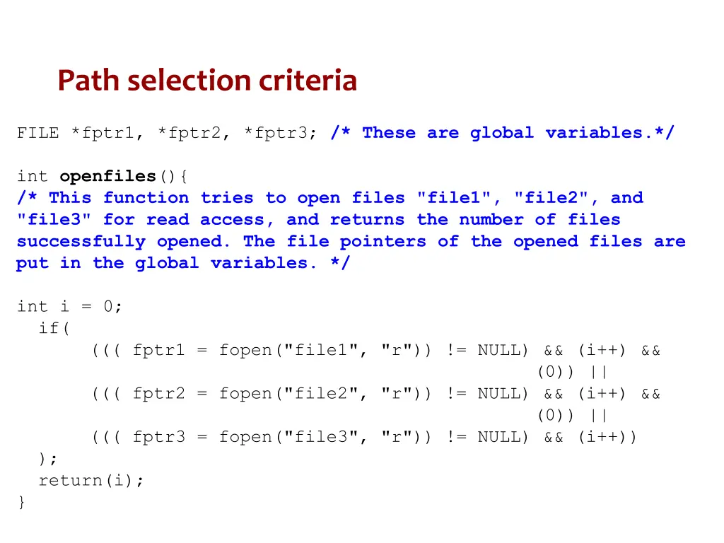 path selection criteria