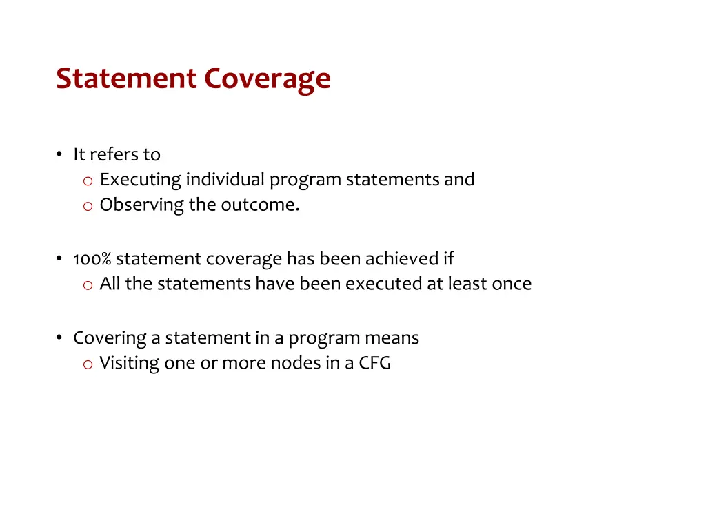 statement coverage