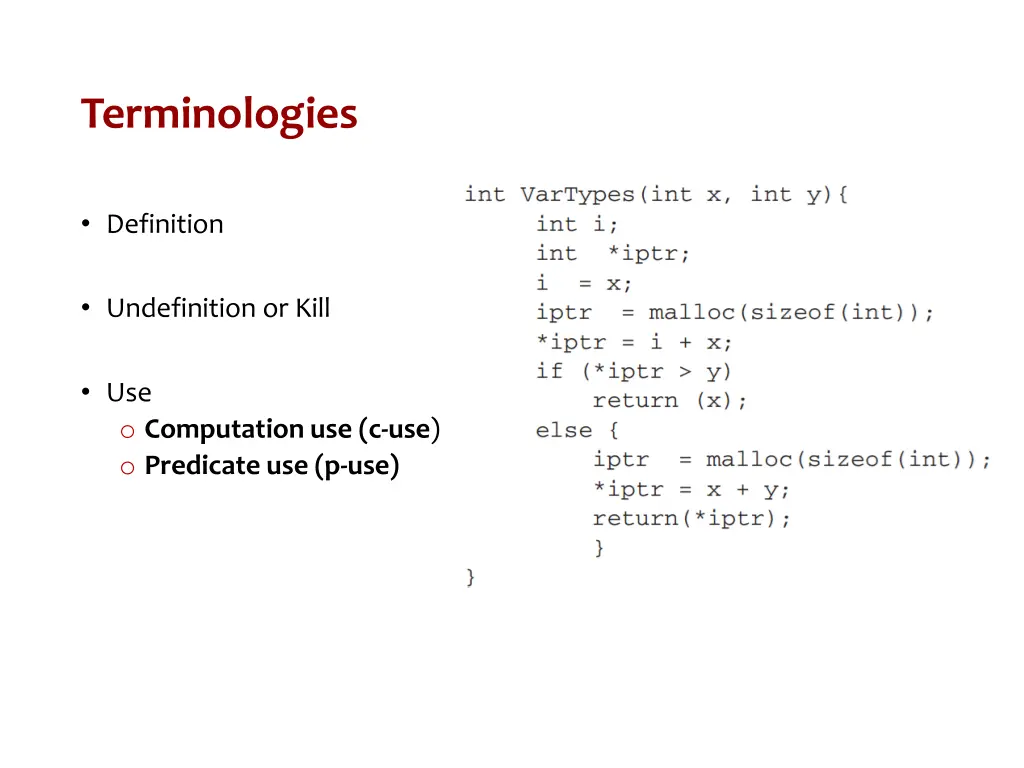 terminologies