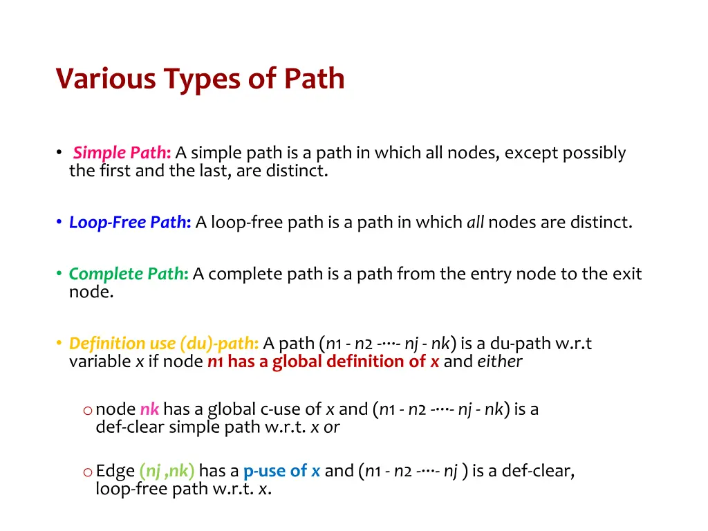 various types of path