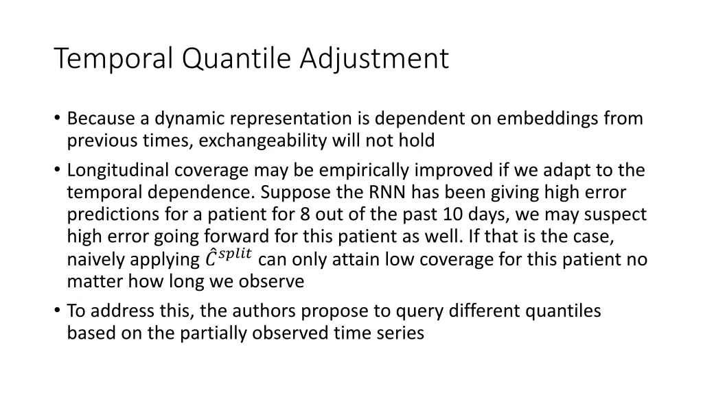 temporal quantile adjustment