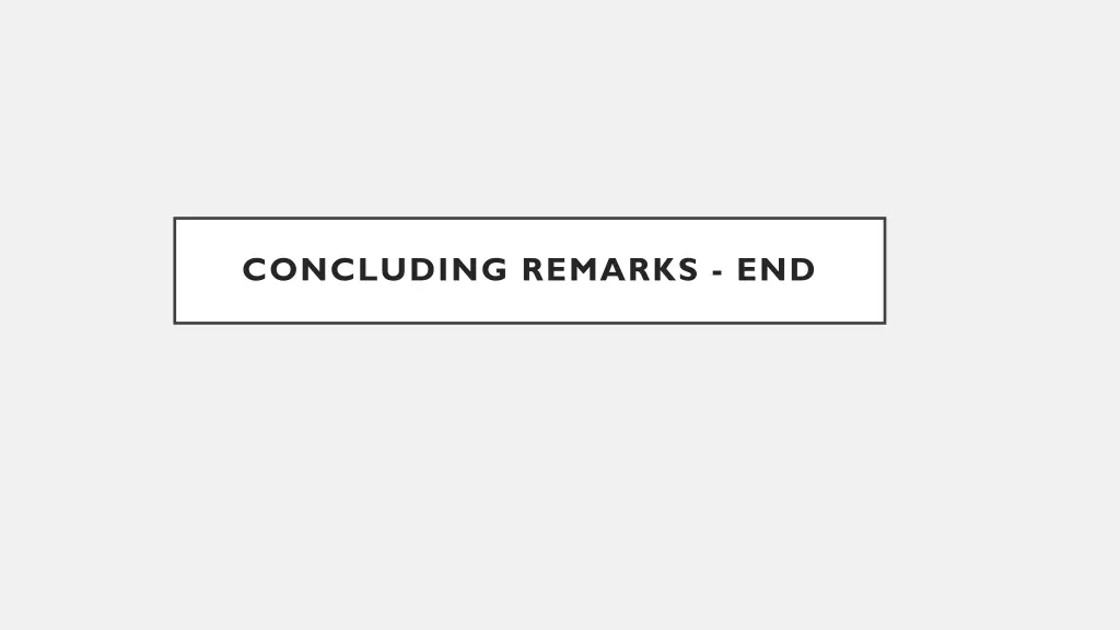 concluding remarks end