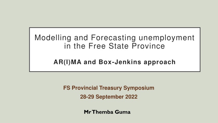 modelling and forecasting unemployment