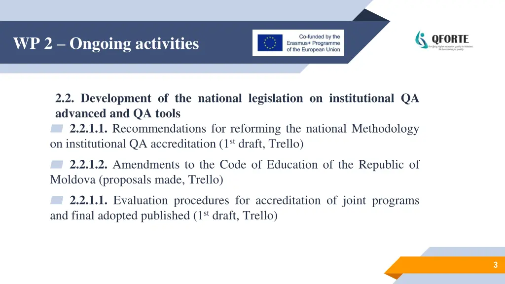 wp 2 ongoing activities