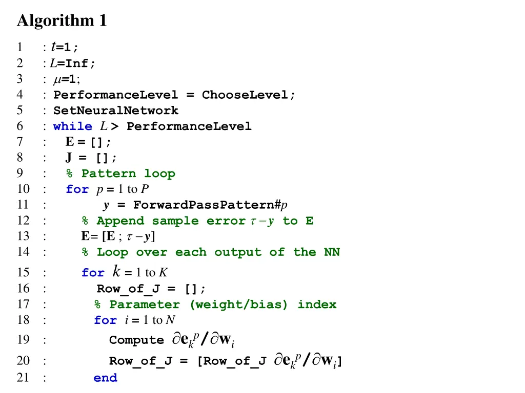 algorithm 1 t 1 2 l inf 1 4 performancelevel