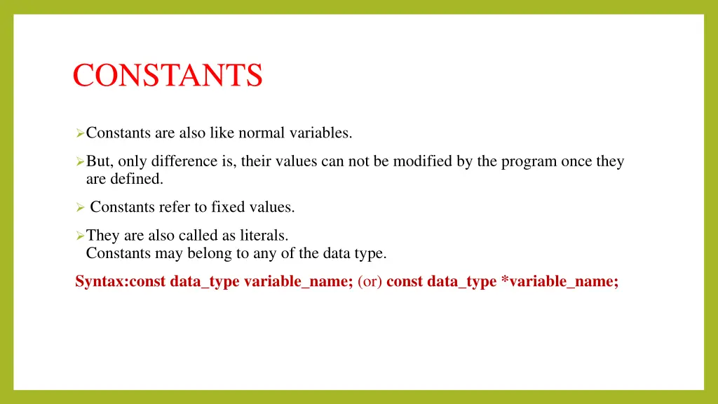 constants