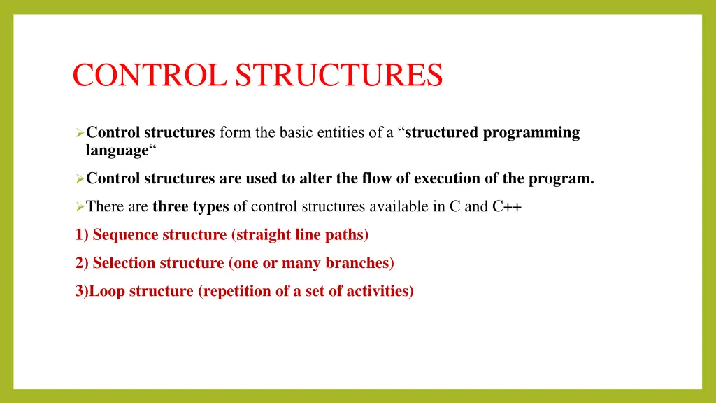 control structures