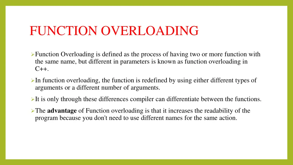 function overloading