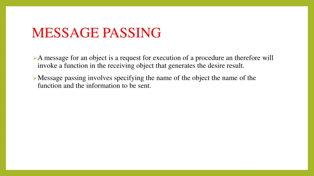 message passing