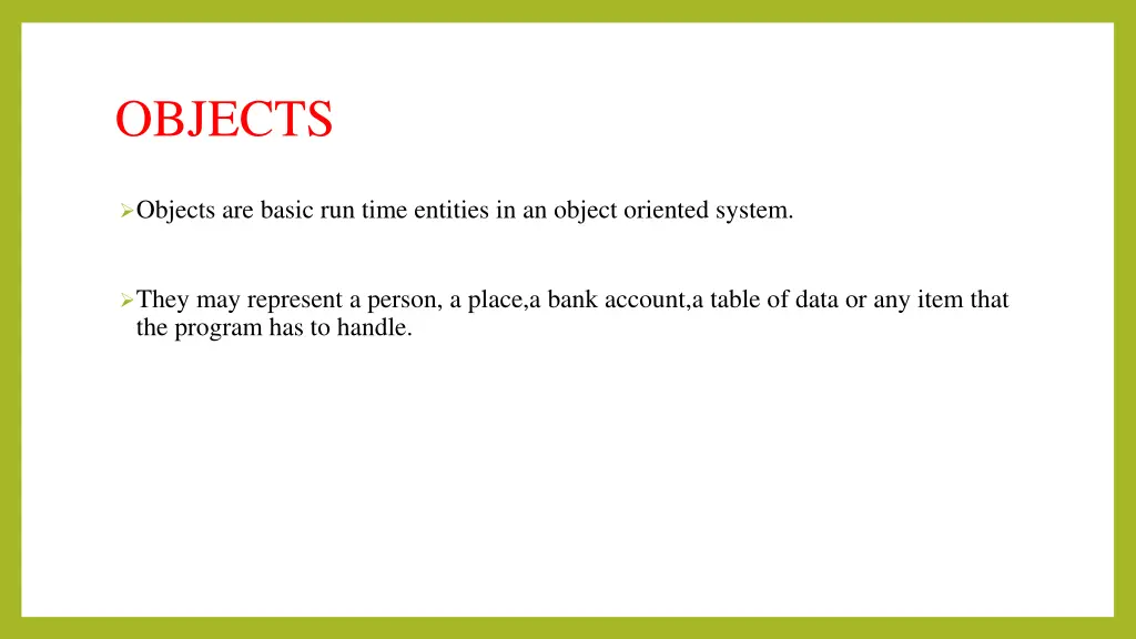 objects