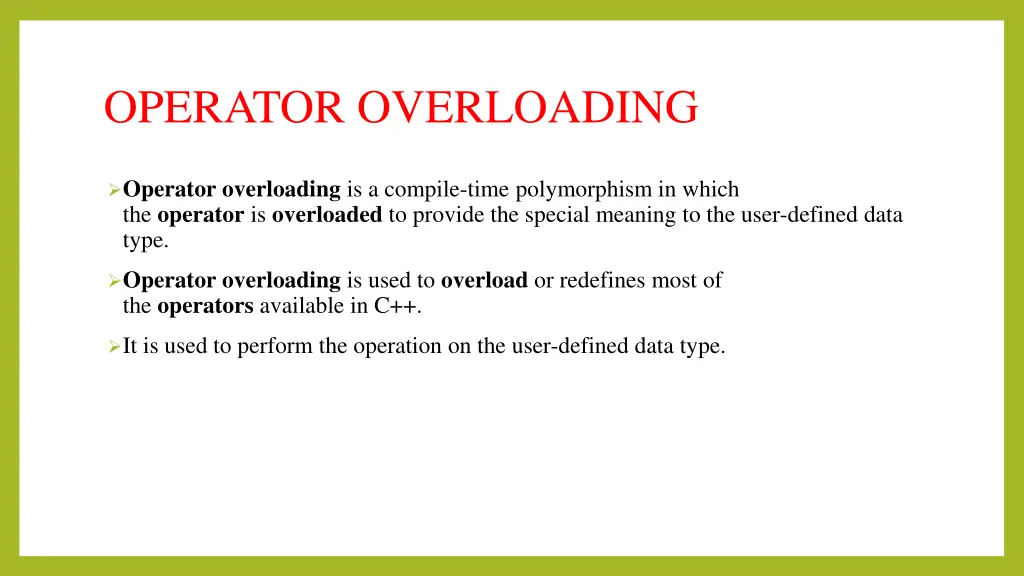 operator overloading