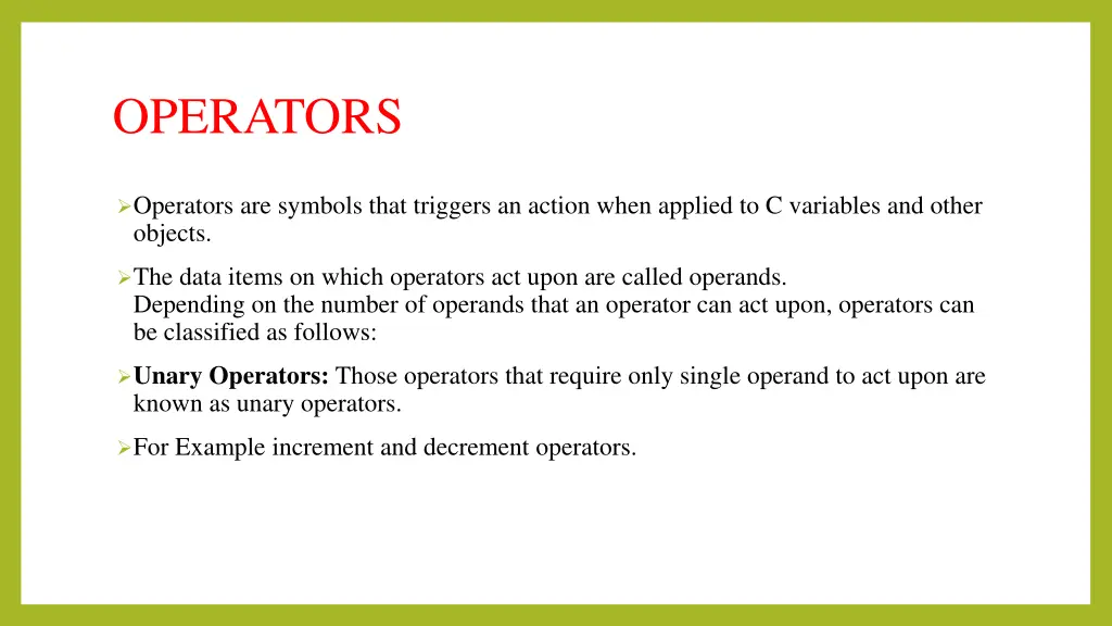 operators