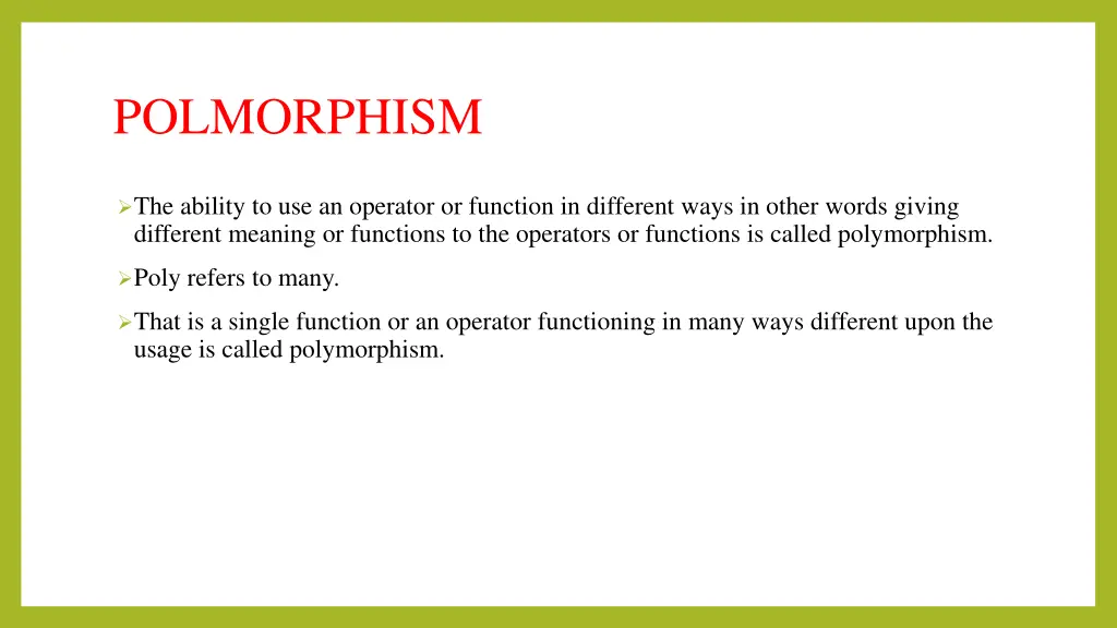 polmorphism