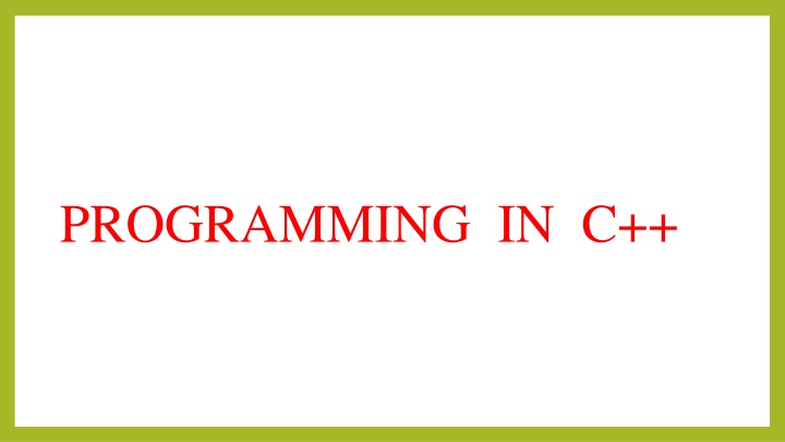 programming in c