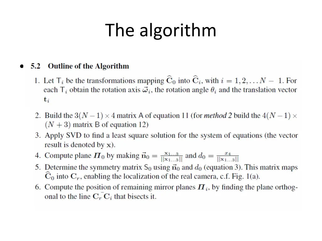 the algorithm