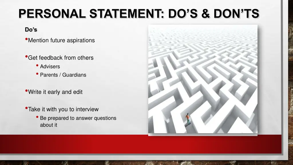 personal statement do s don ts