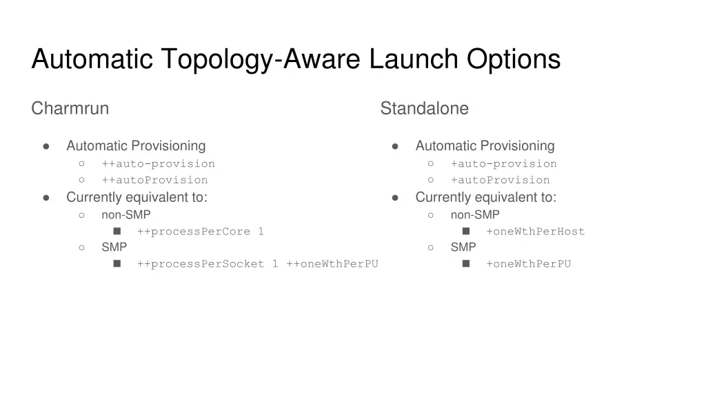 automatic topology aware launch options