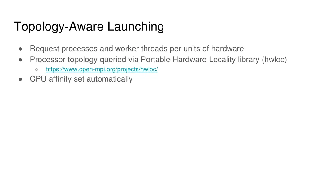 topology aware launching 1