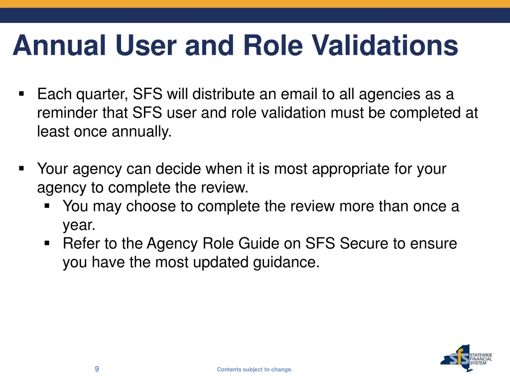 annual user and role validations 3