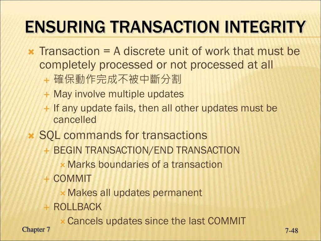ensuring transaction integrity