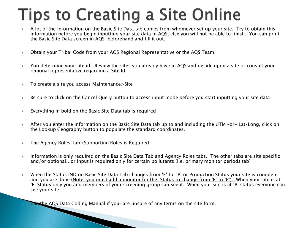 a lot of the information on the basic site data