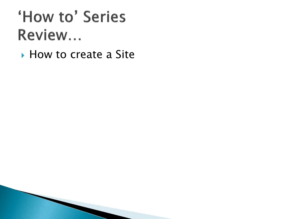 how to create a site