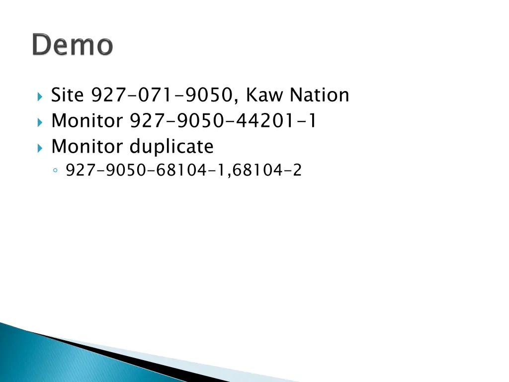 site 927 071 9050 kaw nation monitor 927 9050
