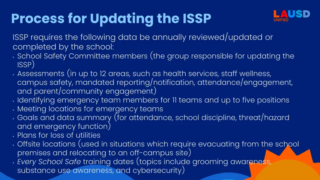 process for updating the issp 1