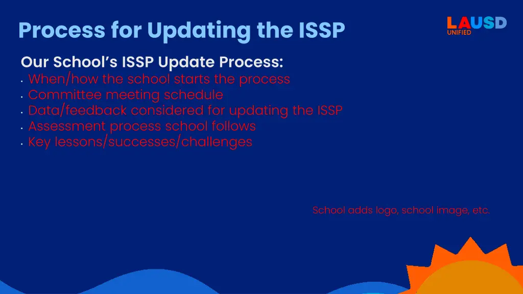 process for updating the issp 2