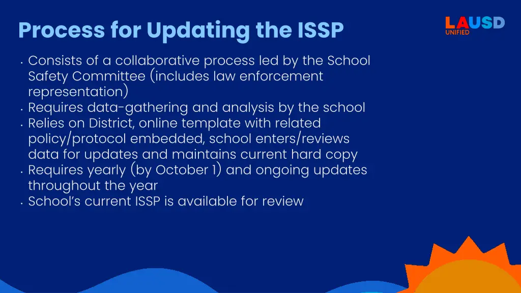process for updating the issp