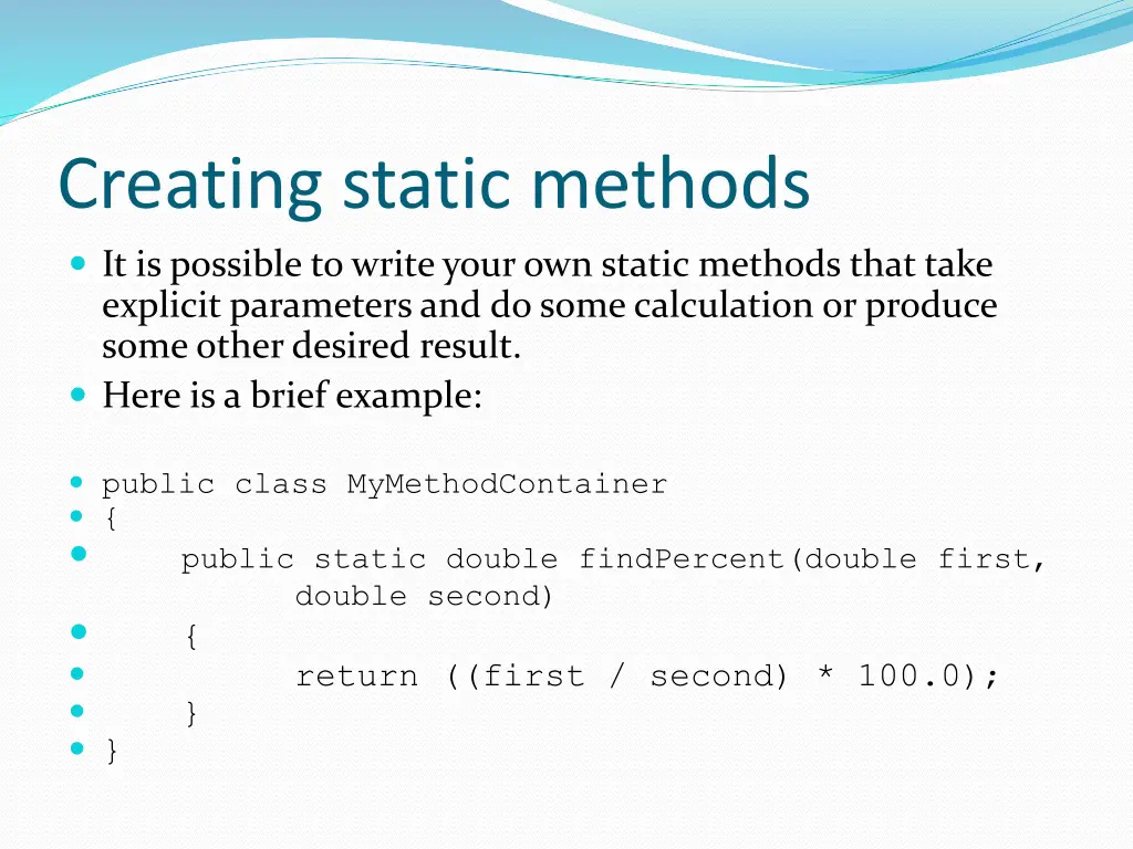 creating static methods