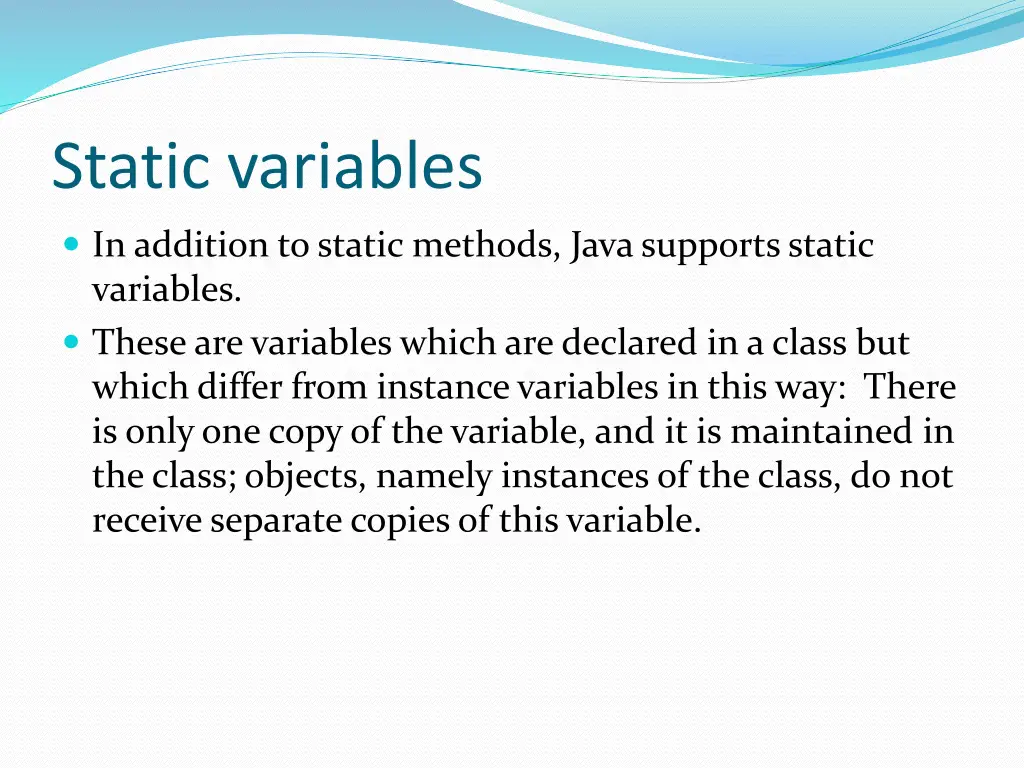 static variables