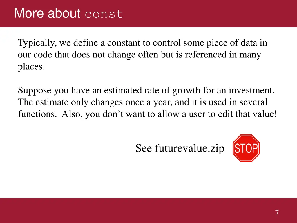 more about const 1