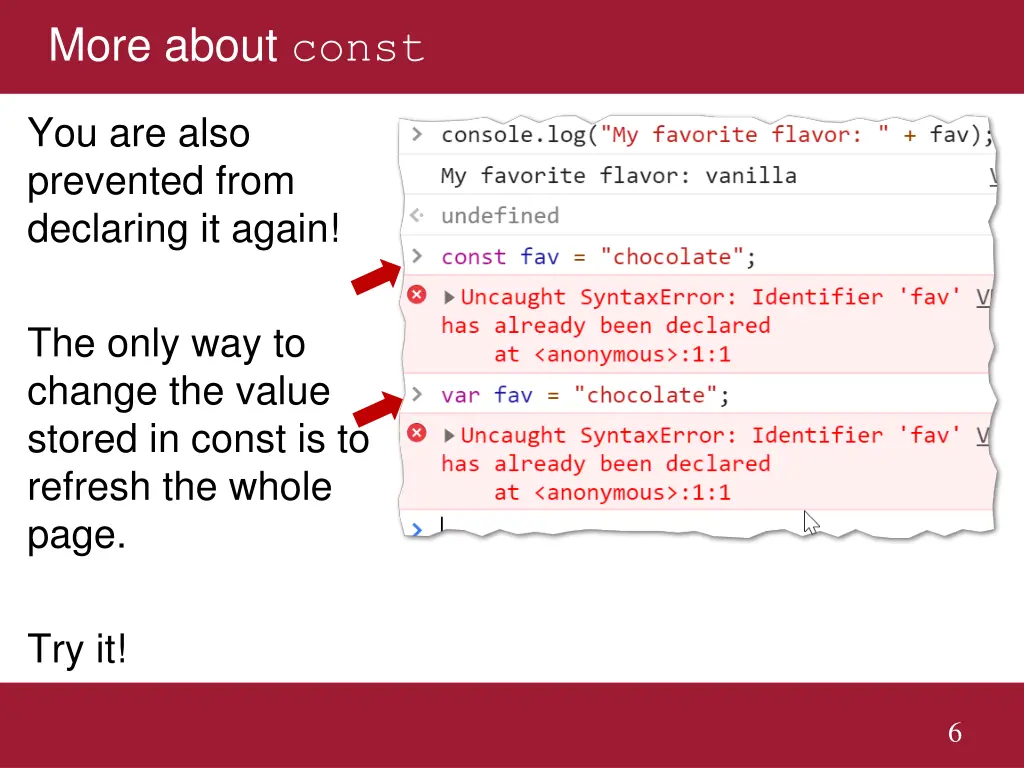 more about const