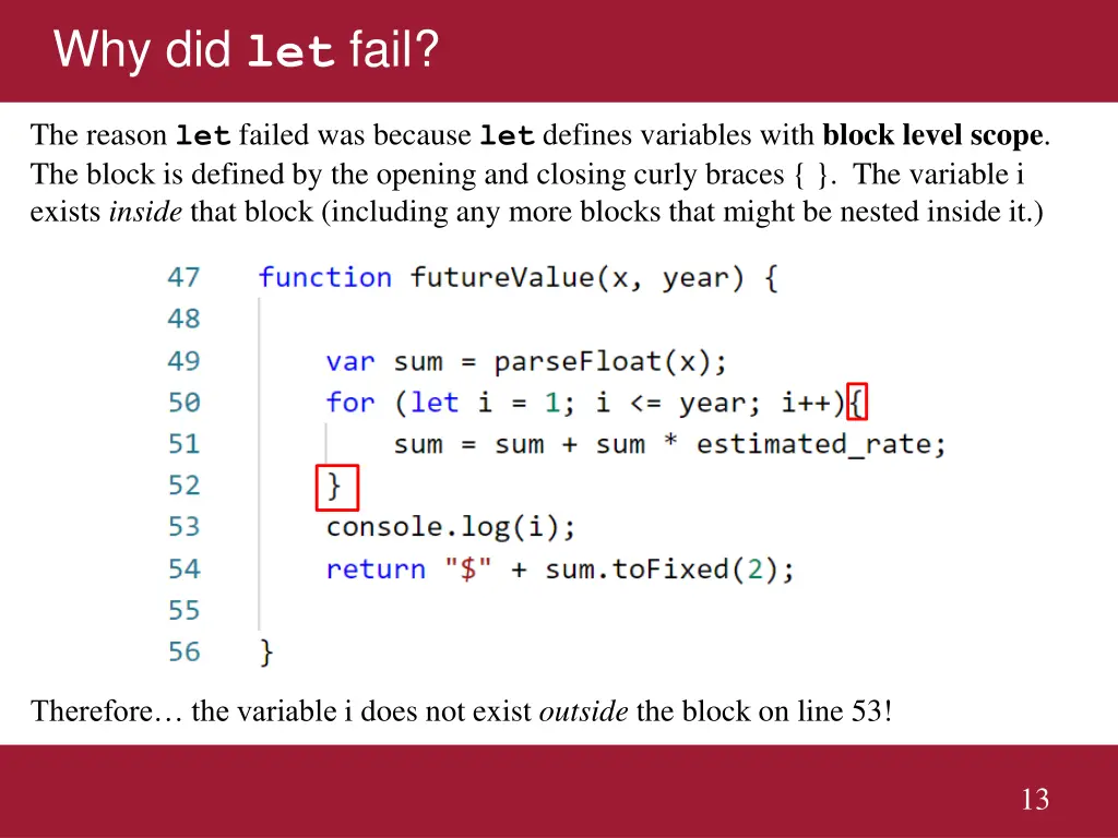 why did let fail