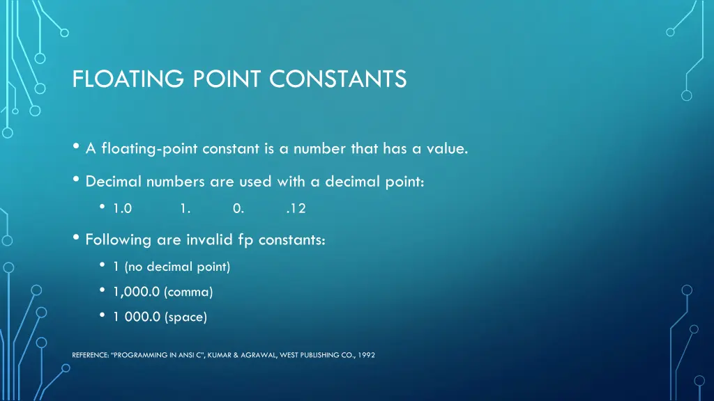 floating point constants