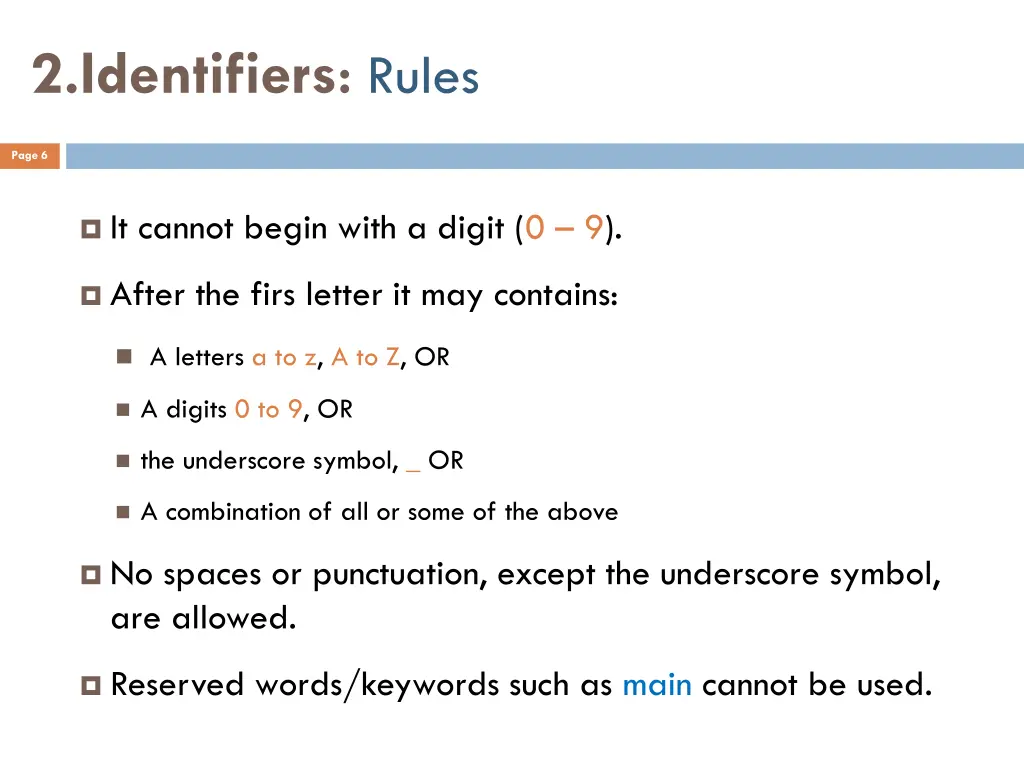 2 identifiers rules