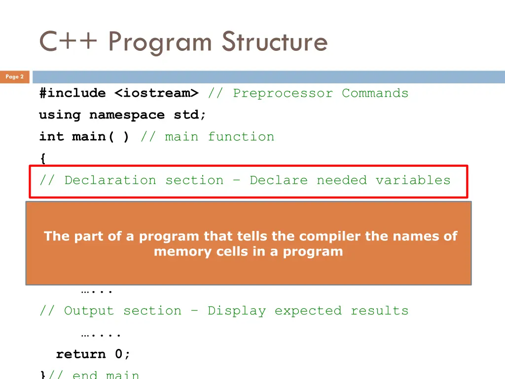 c program structure