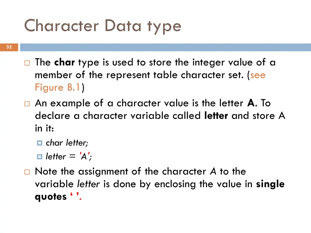 character data type