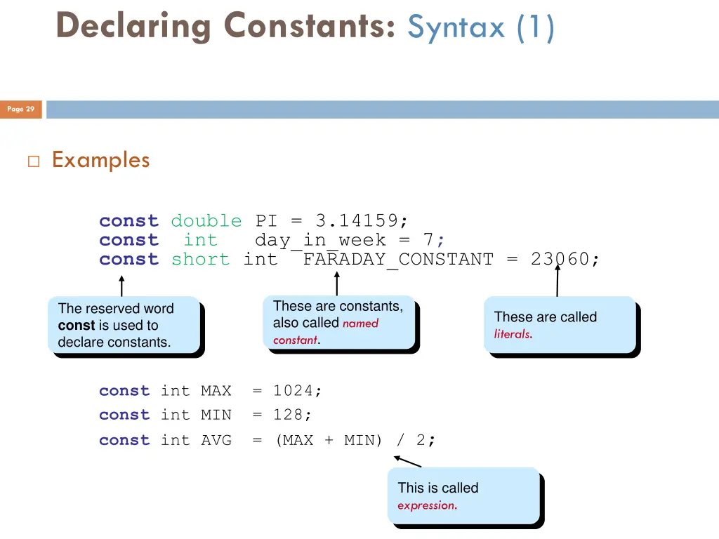 declaring constants syntax 1 1