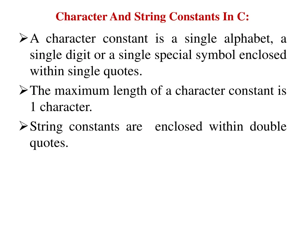 character and string constants in c