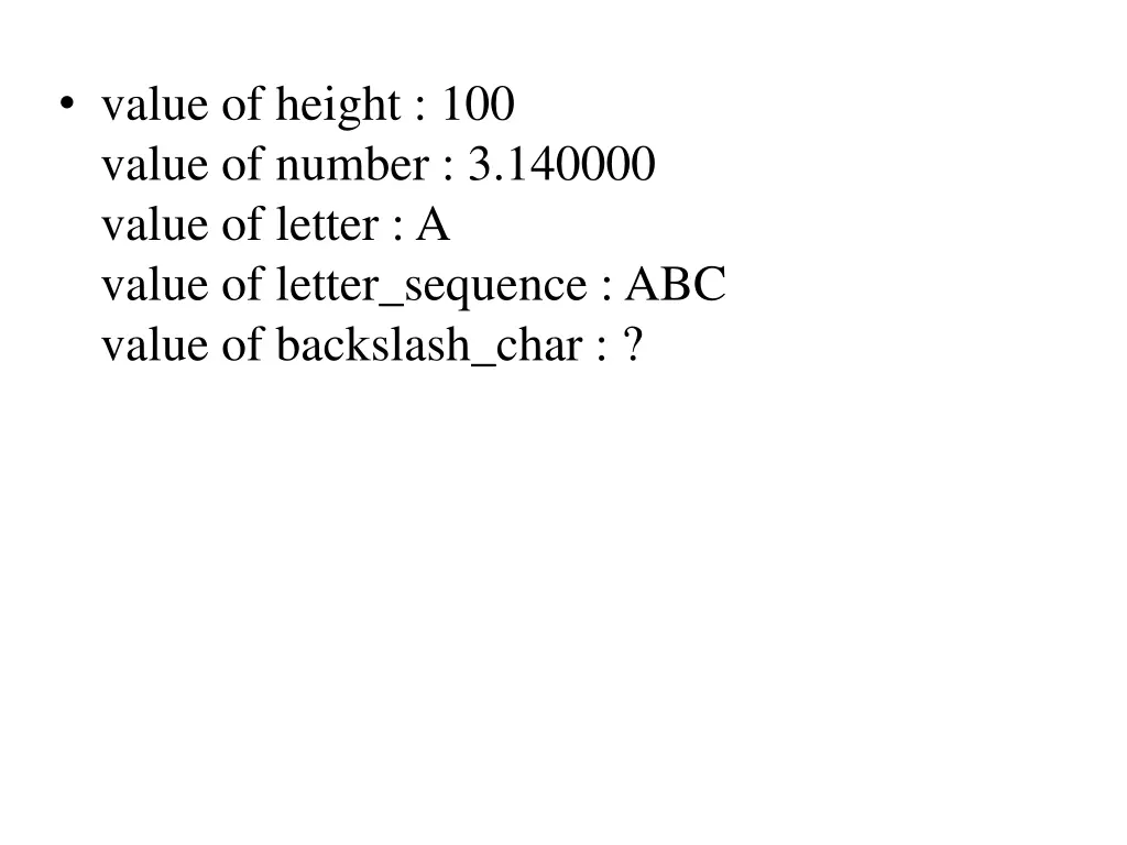 value of height 100 value of number 3 140000
