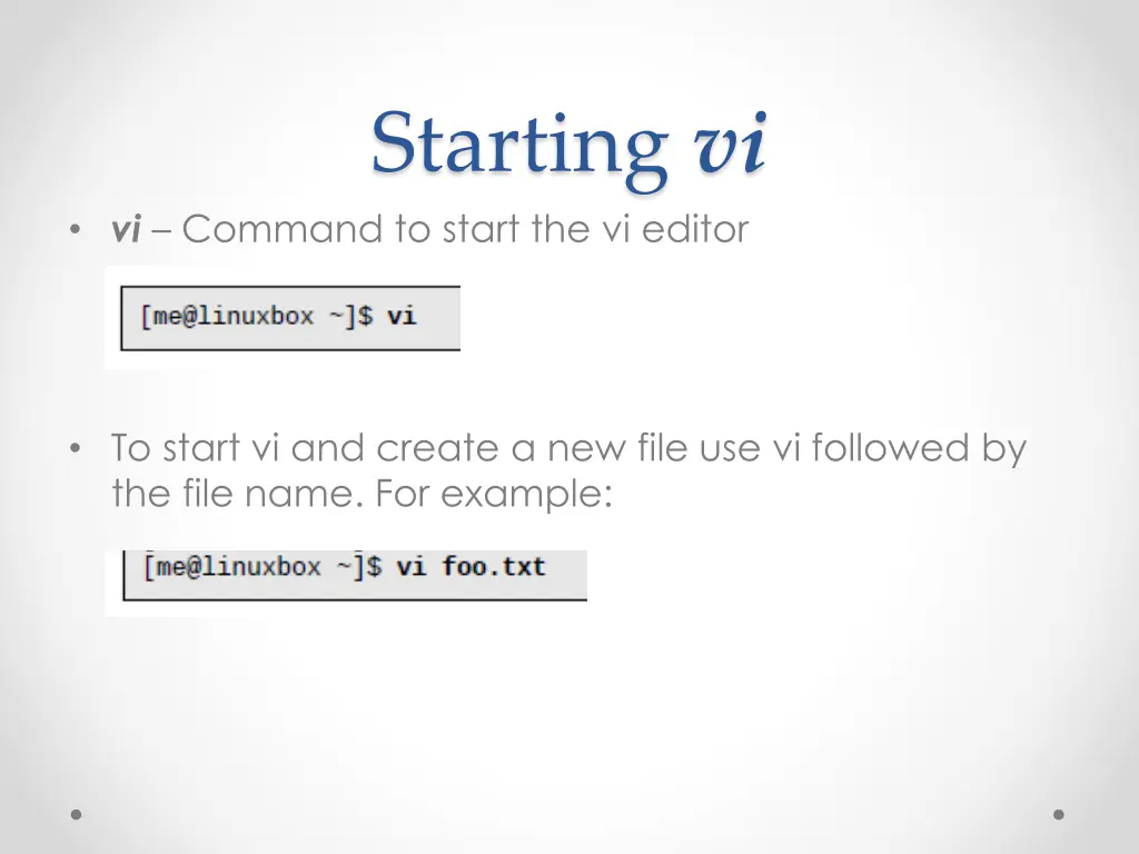 starting vi