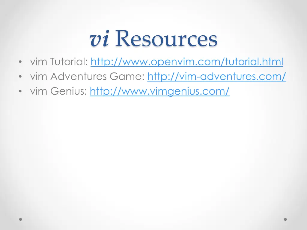 vi resources