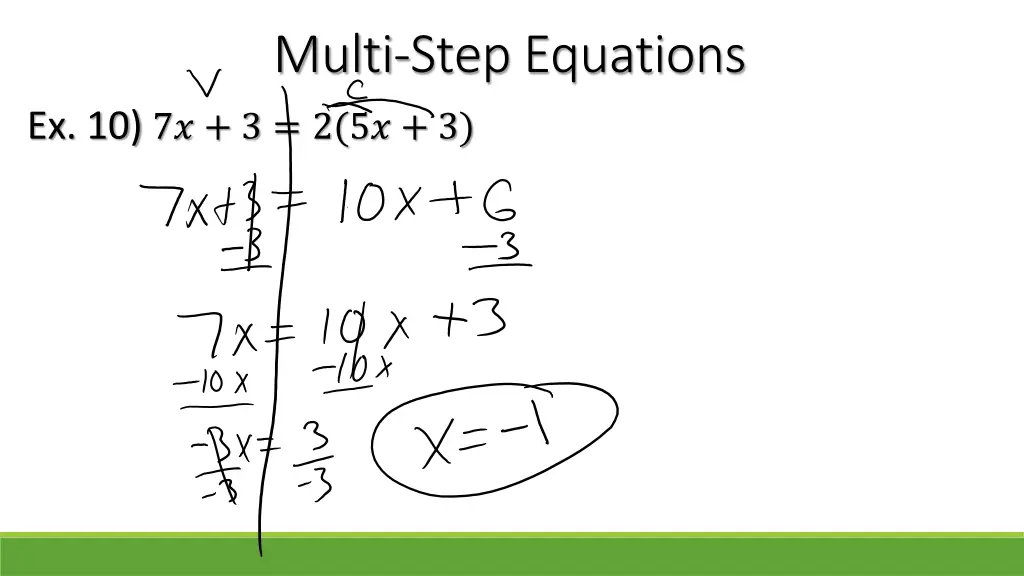 multi step equations 10