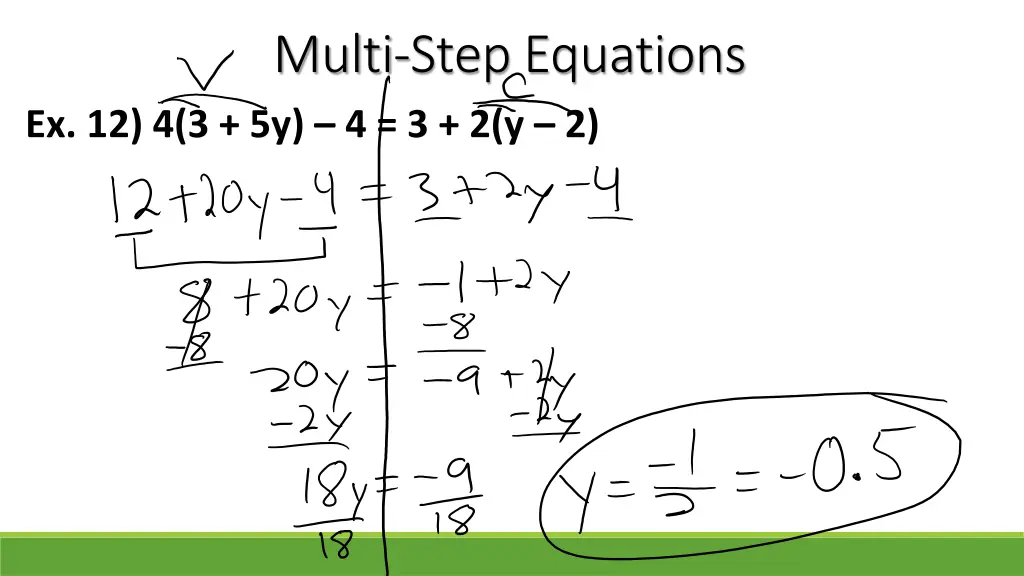 multi step equations 12