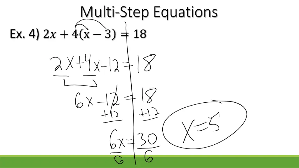 multi step equations 4